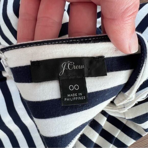 J. Crew Women's Knit Pencil Skirt Navy Blue & White Striped Cotton L7578 SZ 00 - Picture 13 of 13